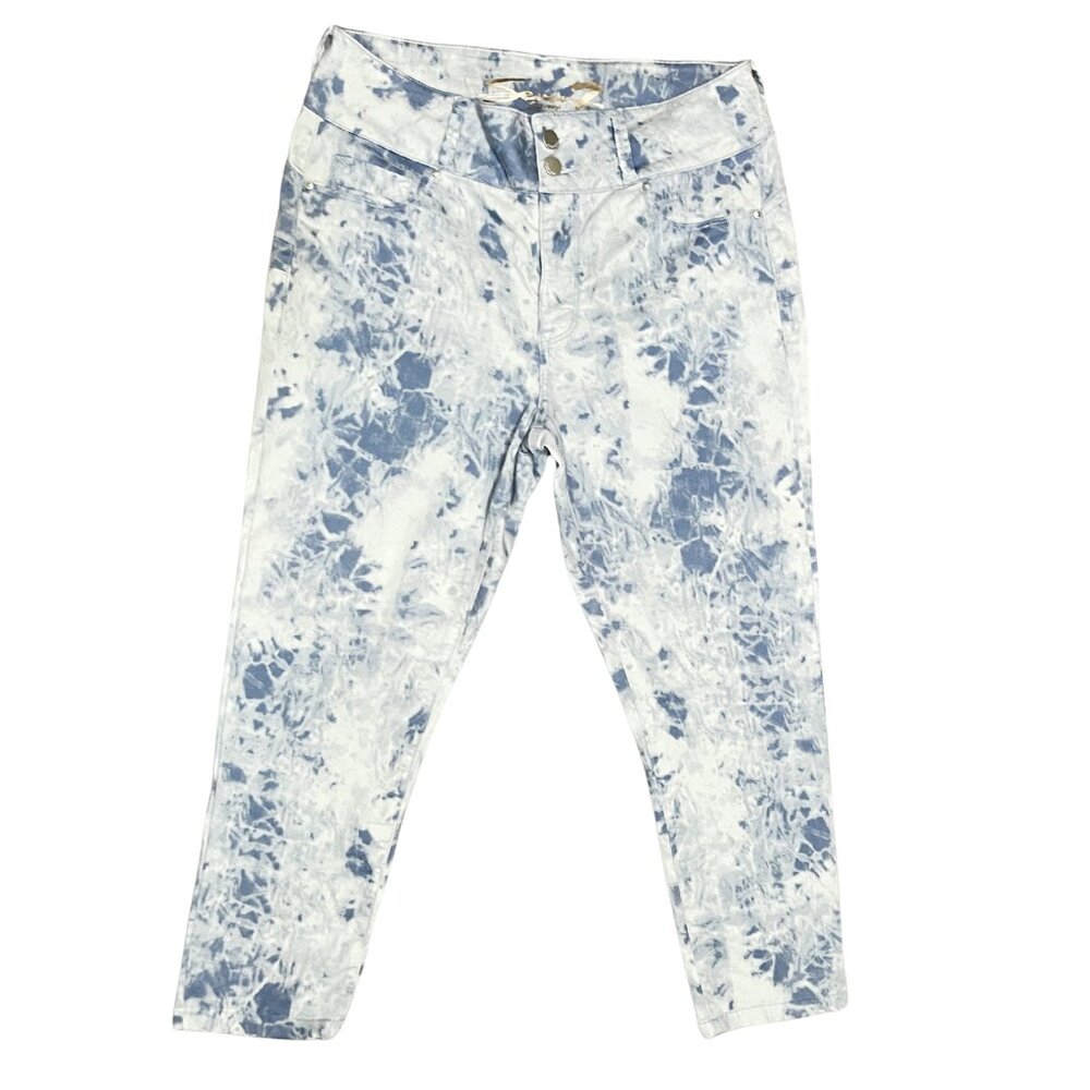 Seven7 Women's Sz 10 High Waist Bleach Wash Tie Dye Jeans Y2K Streetwear Denim